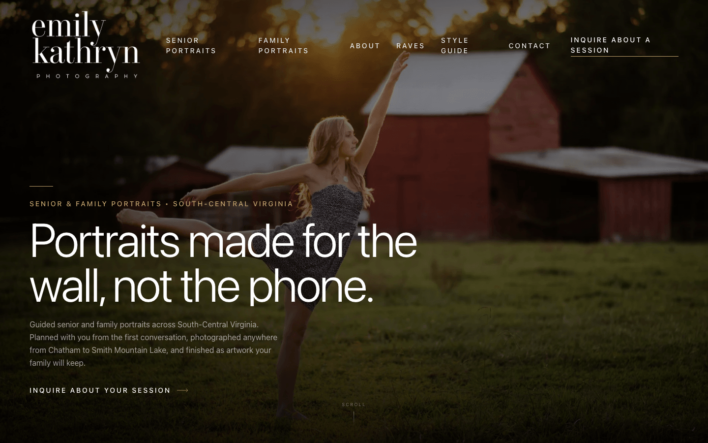 Emily Kathryn Photography website screenshot